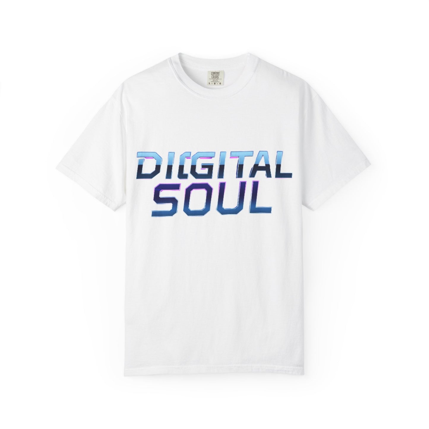 Digital Soul Garment-Dyed T-Shirt, Trendy Graphic Tee, Unique Fashion Statement, Gifts for Tech Lovers, Casual Everyday Wear
