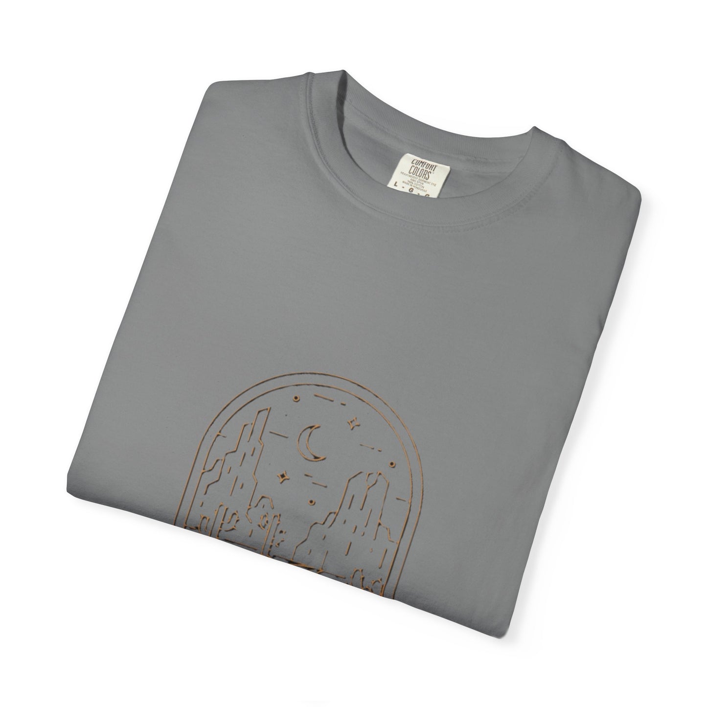 Night Journey Garment-Dyed T-Shirt, Bohemian Tee, Travel Shirt, Adventure Apparel, Gift for Wanderers, Night Sky Fashion