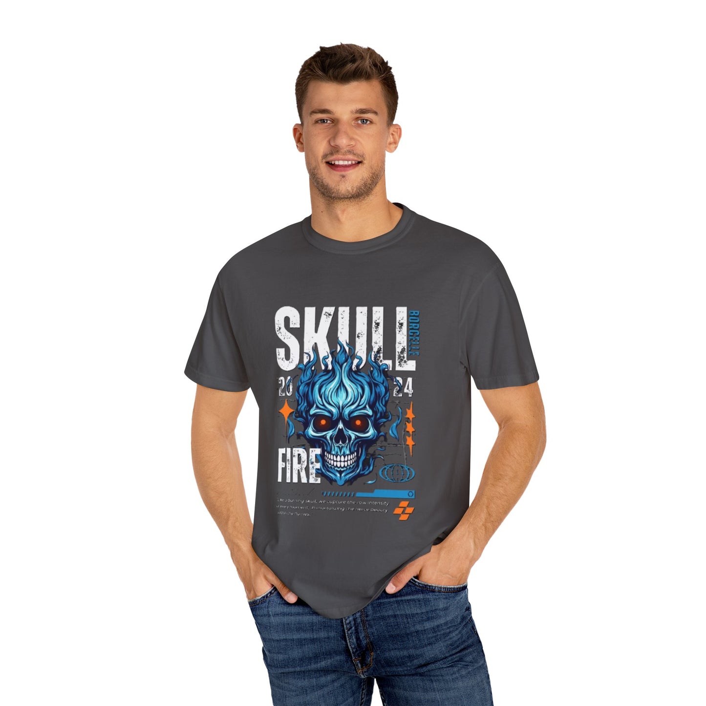 Skull Fire T-Shirt | Edgy Graphic Tee for Casual Wear, Perfect for Halloween, Music Festivals, Gift for Him/Her, Skull Lovers