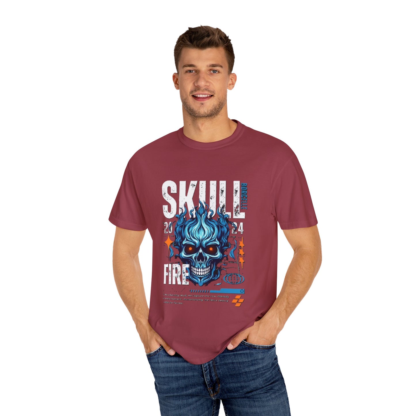 Skull Fire T-Shirt | Edgy Graphic Tee for Casual Wear, Perfect for Halloween, Music Festivals, Gift for Him/Her, Skull Lovers