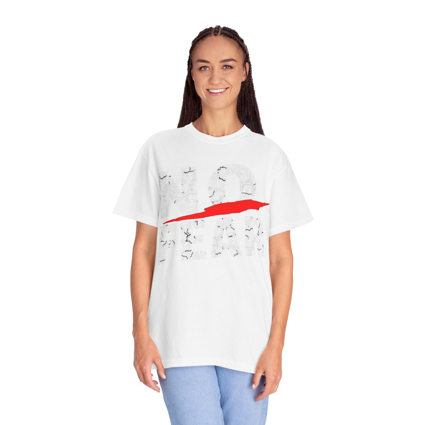 Garment-Dyed T-Shirt with Bold Red Design - Casual Streetwear, Graphic Tee, Everyday Wear, Gift for Him/Her, Artsy Vibes