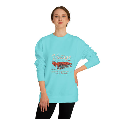 Vintage Car Crew Neck Sweatshirt - Retro Auto Design, Gift for Car Enthusiasts, Classic Car Lover, Vintage Apparel