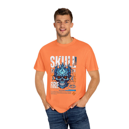 Skull Fire T-Shirt | Edgy Graphic Tee for Casual Wear, Perfect for Halloween, Music Festivals, Gift for Him/Her, Skull Lovers