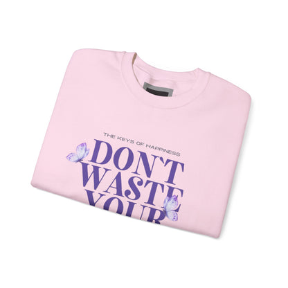 Heavy Blend Crewneck Sweatshirt - "Don't Waste Your Energy" - Positive Vibe, Cozy Gift, Casual Wear, Birthday Gift, Self-Care