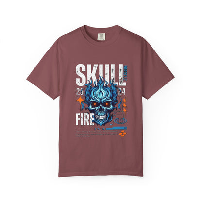 Skull Fire T-Shirt | Edgy Graphic Tee for Casual Wear, Perfect for Halloween, Music Festivals, Gift for Him/Her, Skull Lovers