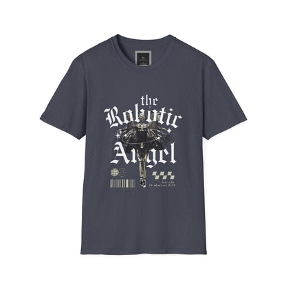 Gothic Graphic Tee | The Robotic Angel | Softstyle T-Shirt | Vintage Streetwear | Art Lover Gift | Casual Outfit Essential