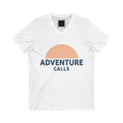Adventure Calls V-Neck Tee, Adventure Shirt, Casual Summer Top, Gift for Adventurers, Travel T-Shirt, Nature Lover Apparel