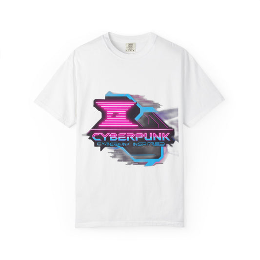 Cyberpunk Garment-Dyed T-shirt, Futuristic Graphic Tee, Casual Wear, Streetwear, Gift for Tech Lovers, Retro Inspired Fashion
