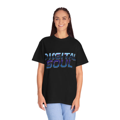 Digital Soul Garment-Dyed T-Shirt, Trendy Graphic Tee, Unique Fashion Statement, Gifts for Tech Lovers, Casual Everyday Wear