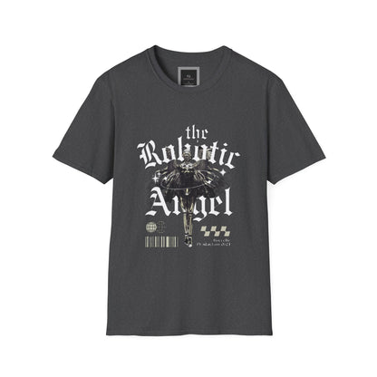 Gothic Graphic Tee | The Robotic Angel | Softstyle T-Shirt | Vintage Streetwear | Art Lover Gift | Casual Outfit Essential
