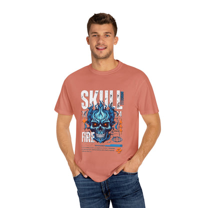 Skull Fire T-Shirt | Edgy Graphic Tee for Casual Wear, Perfect for Halloween, Music Festivals, Gift for Him/Her, Skull Lovers