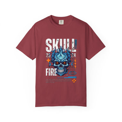 Skull Fire T-Shirt | Edgy Graphic Tee for Casual Wear, Perfect for Halloween, Music Festivals, Gift for Him/Her, Skull Lovers
