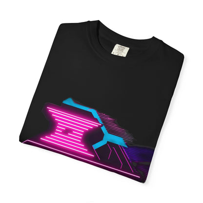 Cyberpunk Garment-Dyed T-shirt, Futuristic Graphic Tee, Casual Wear, Streetwear, Gift for Tech Lovers, Retro Inspired Fashion