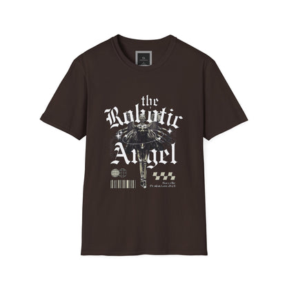Gothic Graphic Tee | The Robotic Angel | Softstyle T-Shirt | Vintage Streetwear | Art Lover Gift | Casual Outfit Essential