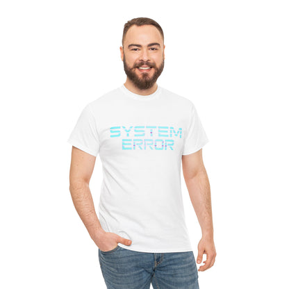 System Error Heavy Cotton Tee, Retro Graphic Shirt, Tech Humor Tee, Casual Everyday Wear, Gift for Geeks, Unique Statement T-Shirt