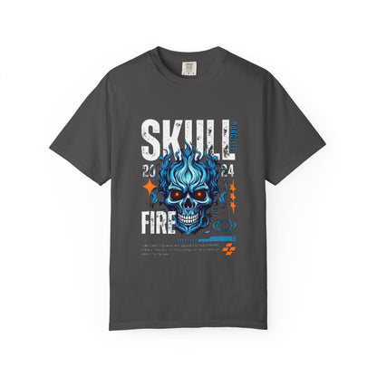 Skull Fire T-Shirt | Edgy Graphic Tee for Casual Wear, Perfect for Halloween, Music Festivals, Gift for Him/Her, Skull Lovers