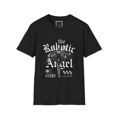 Gothic Graphic Tee | The Robotic Angel | Softstyle T-Shirt | Vintage Streetwear | Art Lover Gift | Casual Outfit Essential