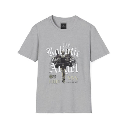 Gothic Graphic Tee | The Robotic Angel | Softstyle T-Shirt | Vintage Streetwear | Art Lover Gift | Casual Outfit Essential