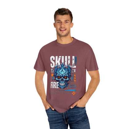 Skull Fire T-Shirt | Edgy Graphic Tee for Casual Wear, Perfect for Halloween, Music Festivals, Gift for Him/Her, Skull Lovers