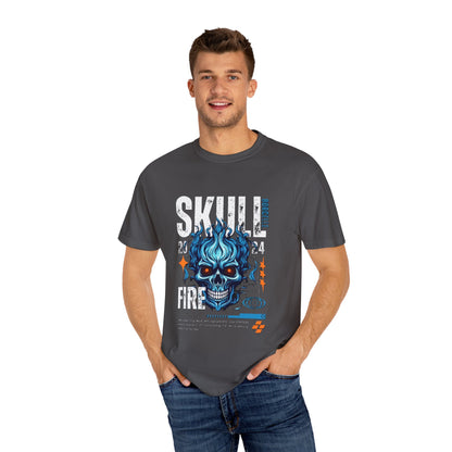 Skull Fire T-Shirt | Edgy Graphic Tee for Casual Wear, Perfect for Halloween, Music Festivals, Gift for Him/Her, Skull Lovers