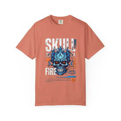 Skull Fire T-Shirt | Edgy Graphic Tee for Casual Wear, Perfect for Halloween, Music Festivals, Gift for Him/Her, Skull Lovers